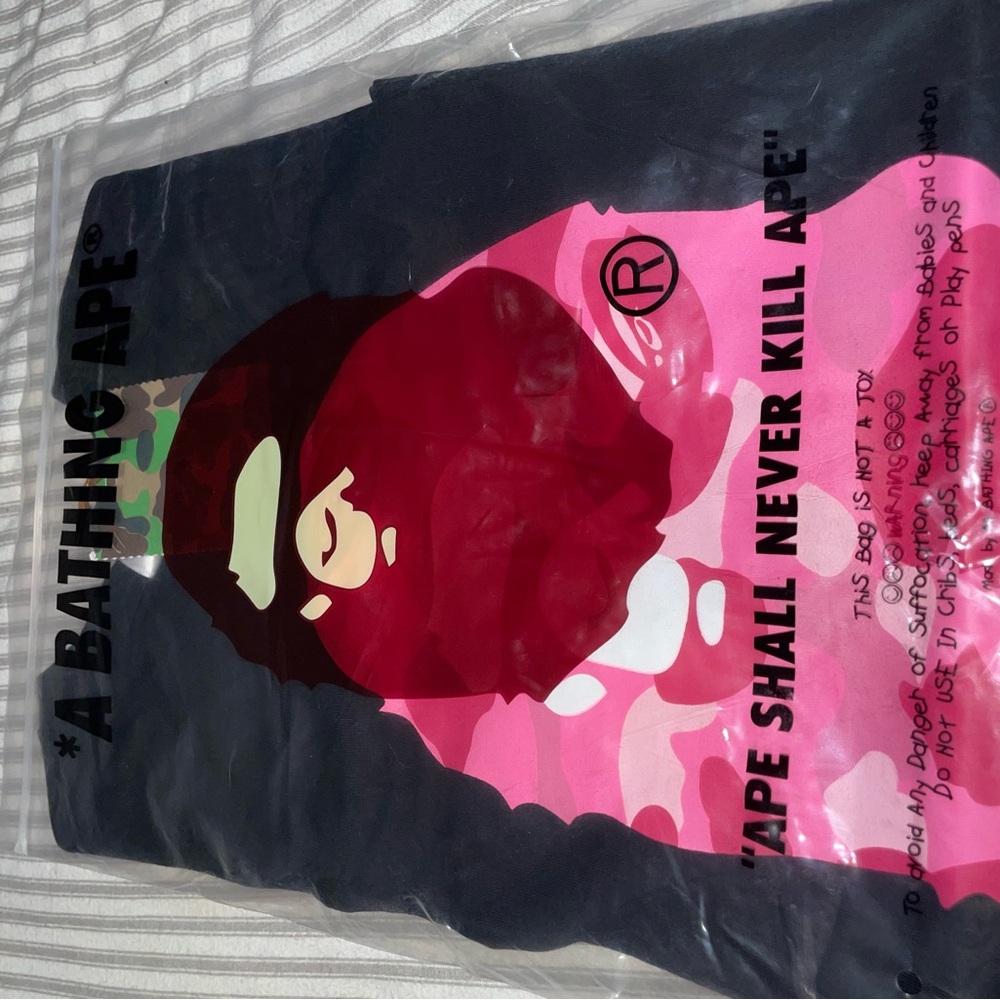 Bape Black and Pink Short Sleeve Tee